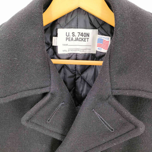 ショット Schott USA製 U.S. 740N PEA JACKET 裏地キルティング ピー コート イカリ ボタン メンズ US:40