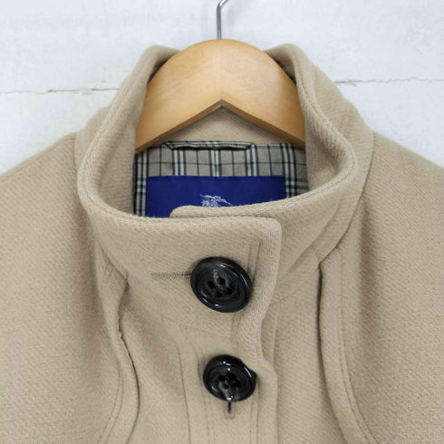 バーバリーブルーレーベル BURBERRY BLUE LABEL 裏地ノヴァチェック アンゴラウールスタンドカラーコート レディース 38