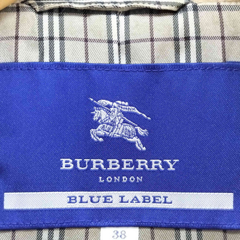 バーバリーブルーレーベル BURBERRY BLUE LABEL 裏地ノヴァチェック アンゴラウールスタンドカラーコート レディース 38