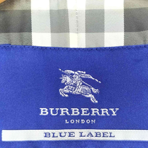 バーバリーブルーレーベル BURBERRY BLUE LABEL 裏地ノヴァチェック アンゴラウールスタンドカラーコート レディース