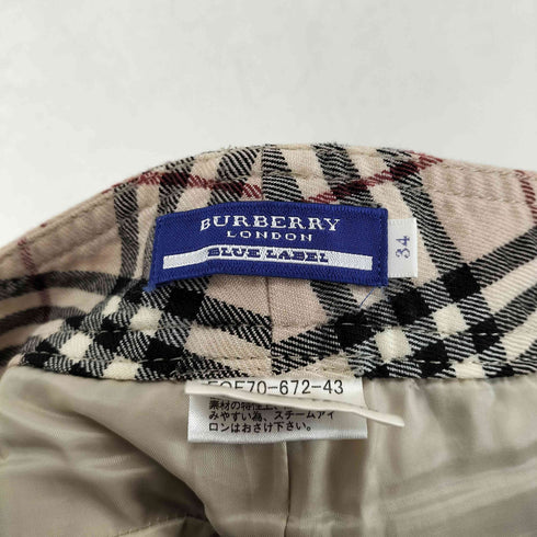 バーバリーブルーレーベル BURBERRY BLUE LABEL ノヴァチェックウールパンツ レディース 34