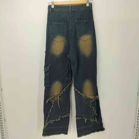 星形 カットオフデザイン ジップフライ デニムパンツ レディース M