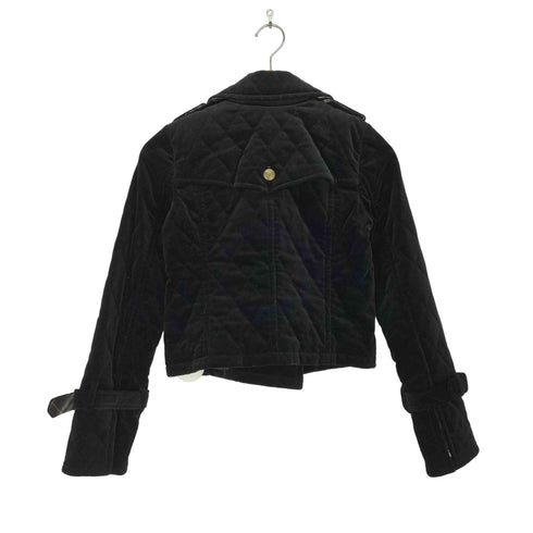 バーバリーブルーレーベル BURBERRY BLUE LABEL 裏地チェック ベロアキルティングショートトレンチ レディース 36