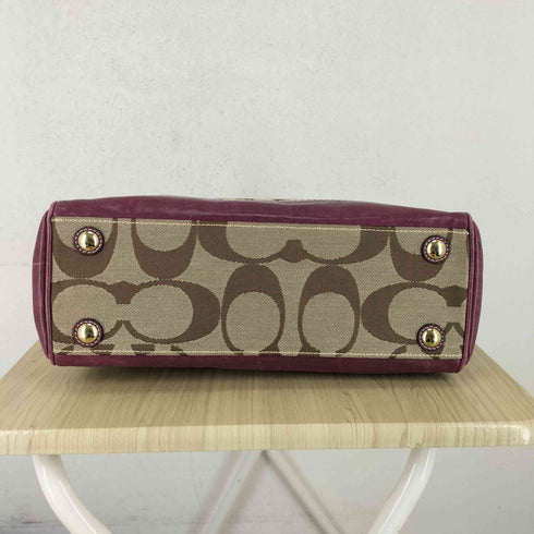 コーチ COACH シグネチャーロゴ レザー切り替えキャンバストートバッグ レディース
