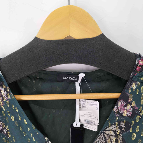 マックスアンドコー MAX & CO. 蝶柄シルクノースリーブワンピース レディース 48