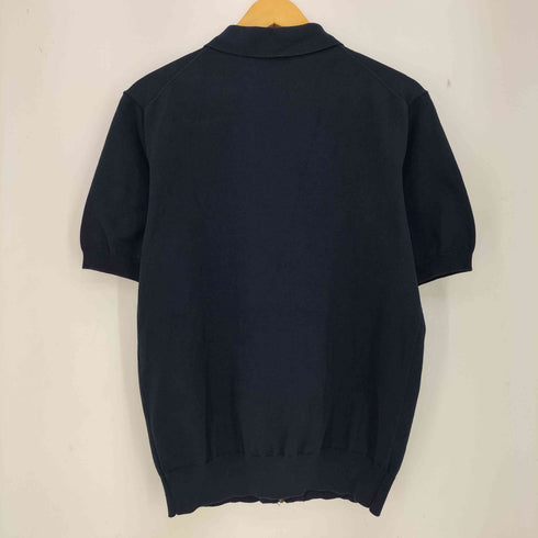 フレッドペリー FRED PERRY 別注 ロゴ刺繍 ジップアップ ニットポロシャツ メンズ JPN:M