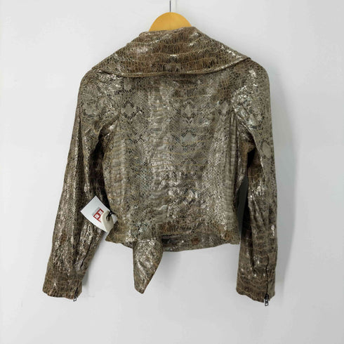 ヴィヴィアンウエストウッドレッドレーベル Vivienne Westwood RED LABEL Biker Jacket クロコレザーフェイクレザージャケット レディース 44