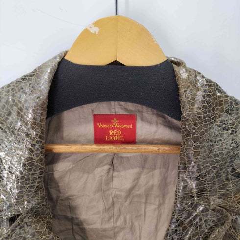 ヴィヴィアンウエストウッドレッドレーベル Vivienne Westwood RED LABEL Biker Jacket クロコレザーフェイクレザージャケット レディース 44