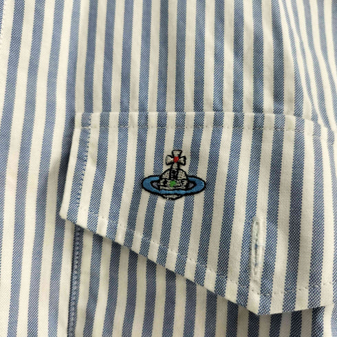ヴィヴィアンウエストウッドマン Vivienne Westwood MAN オーブ刺繍 エポレット S/S ストライプシャツ メンズ 2