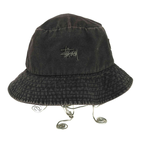 ステューシー Stussy 90s 紺タグ 同色ロゴ刺繍 バケットハット メンズ