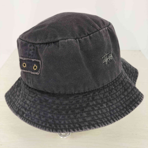 ステューシー Stussy 90s 紺タグ 同色ロゴ刺繍 バケットハット メンズ