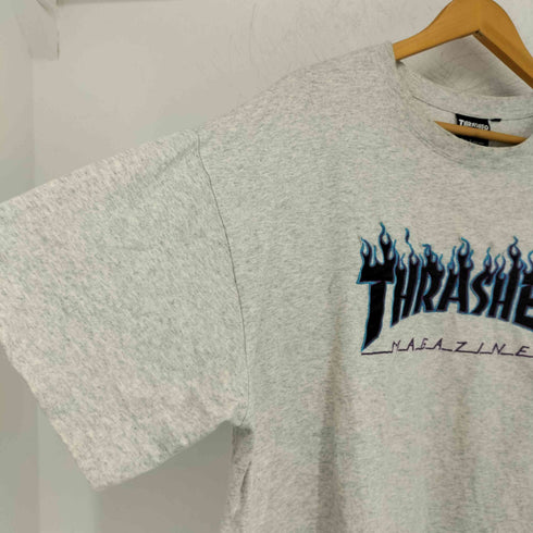 スラッシャー THRASHER ファイヤーパターン ロゴプリント Tシャツ メンズ L