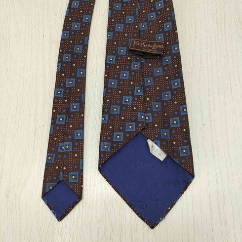 イヴサンローラン Yves Saint Laurent 総柄シルクネクタイ メンズ