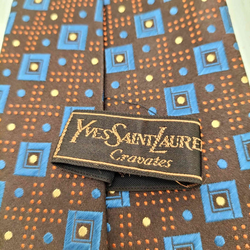 イヴサンローラン Yves Saint Laurent 総柄シルクネクタイ メンズ