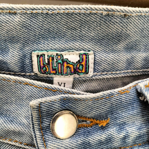 Blind Skateboards 90S ボタンフライ バギー デニム パンツ メンズ XL