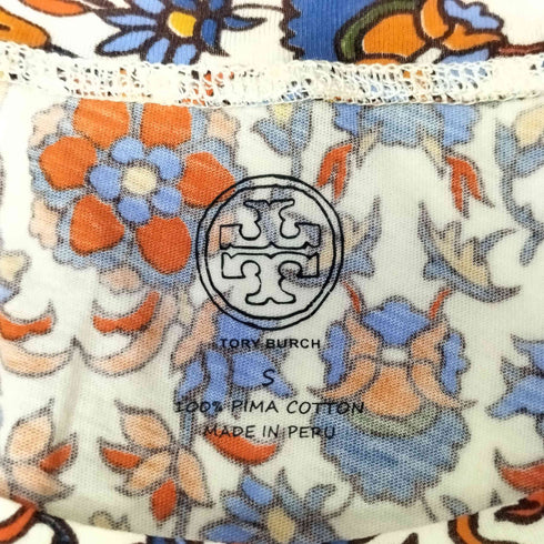 トリーバーチ TORY BURCH SOIREE LOGO T-SHIRT ペイズリー 総柄 クルーネック カットソー レディース import:S