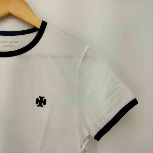 トリーバーチ TORY BURCH TORY SPORT ワンポイント 刺繍 リンガー Tシャツ レディース import:M
