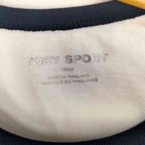 トリーバーチ TORY BURCH TORY SPORT ワンポイント 刺繍 リンガー Tシャツ レディース import:M