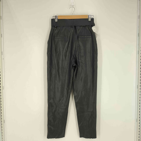 ザラ ZARA ベルト付き タック テーパード フェイクレザーパンツ レディース M