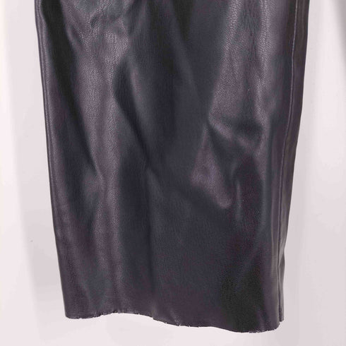 ザラ ZARA ベルト付き タック テーパード フェイクレザーパンツ レディース M