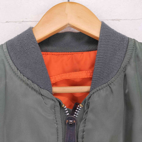 アルファインダストリーズ ALPHA INDUSTRIES 80s USA製 IDEALジップ MA-1 フライトジャケット メンズ L