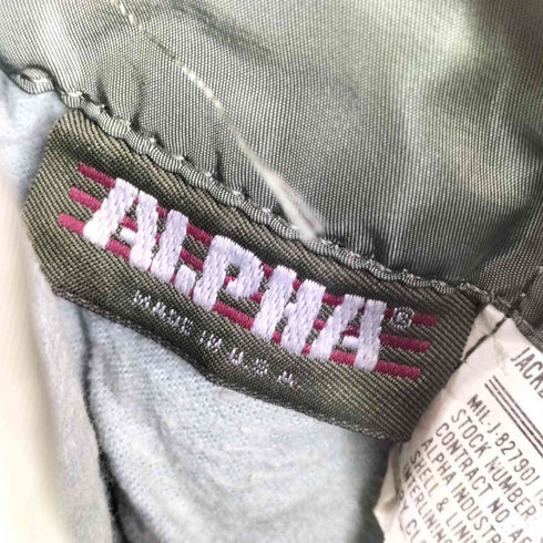 アルファインダストリーズ ALPHA INDUSTRIES 80s USA製 IDEALジップ MA-1 フライトジャケット メンズ L