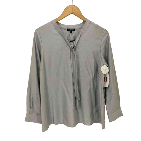 インディヴィ INDIVI ストライプドビー ボウタイブラウス レディース JPN:36