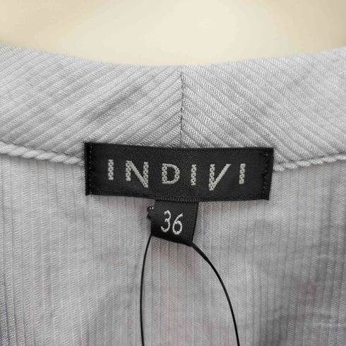インディヴィ INDIVI ストライプドビー ボウタイブラウス レディース JPN:36