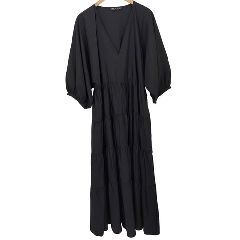 ザラ ZARA ティアード ロングワンピース レディース import:L