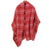 ヴィヴィアンウエストウッドレッドレーベル Vivienne Westwood RED LABEL タータンチェック シャギー マフラー付 ビッグコート 変形 ポンチョ コート レディース import:M