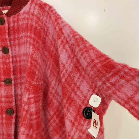 ヴィヴィアンウエストウッドレッドレーベル Vivienne Westwood RED LABEL タータンチェック シャギー マフラー付 ビッグコート 変形 ポンチョ コート レディース import:M