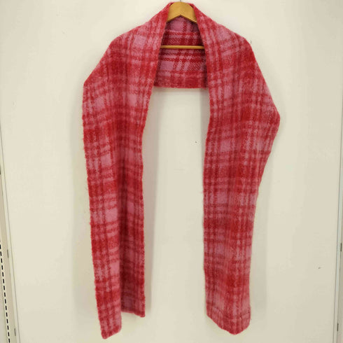 ヴィヴィアンウエストウッドレッドレーベル Vivienne Westwood RED LABEL タータンチェック シャギー マフラー付 ビッグコート 変形 ポンチョ コート レディース import:M