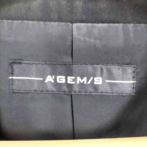エージェムナイン AGEM/9 21AW ショルダージップ 2WAY ダブルブレスト テーラードジャケット メンズ FREE