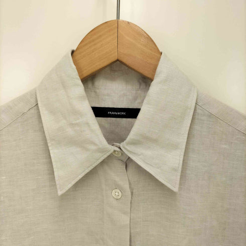 フレームワーク FRAMeWORK 25SS LINEN WORK シャツリネンシャツ レディース FREE