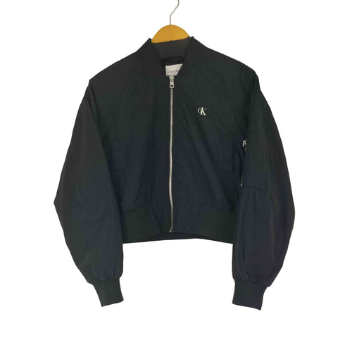 カルバンクラインジーンズ Calvin Klein Jeans ワンポイントロゴ クロップドナイロンブルゾン レディース import:XS