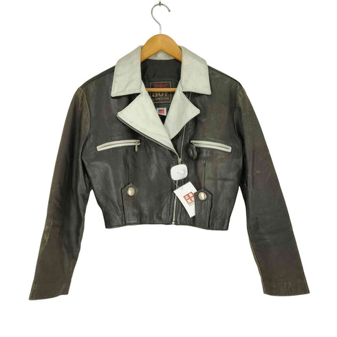 ボーイロンドン BOY LONDON MADE IN USA バイカラーレザーダブルライダースジャケット メンズ S