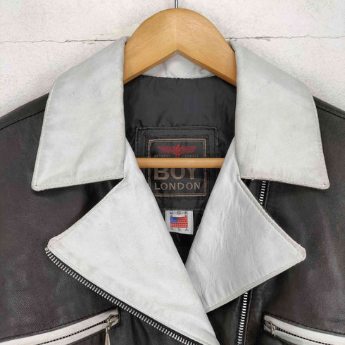 ボーイロンドン BOY LONDON MADE IN USA バイカラーレザーダブルライダースジャケット メンズ S