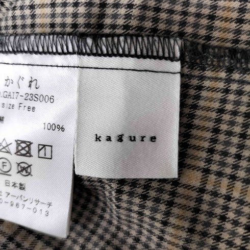 kagure コットンチェックビッグシャツ レディース FREE