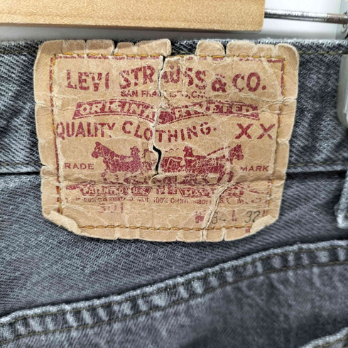 リーバイス Levis USA製 先染めブラック ボタン裏653 501 メンズ W34/L32