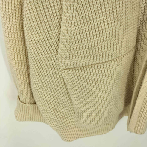 マスノウン MASSNOUN ウールヘビーワッフルカラージップアップニット メンズ import:L