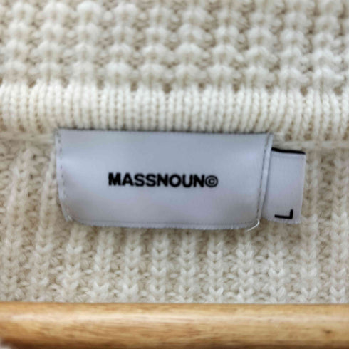 マスノウン MASSNOUN ウールヘビーワッフルカラージップアップニット メンズ import:L