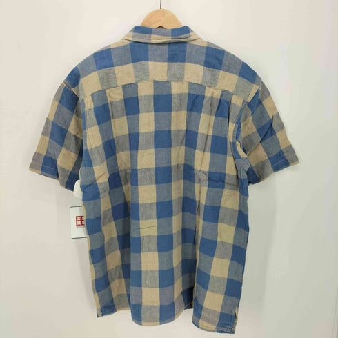カーニーハウス KEARNEY HOUSE S/S ブロックチェック コットンリネン オープンカラーシャツ メンズ JPN:L