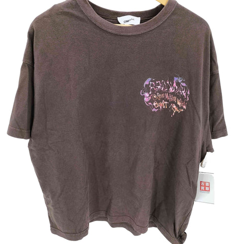 onfadd 両面プリント グラフィック S/S クルーネック Tシャツ メンズ
