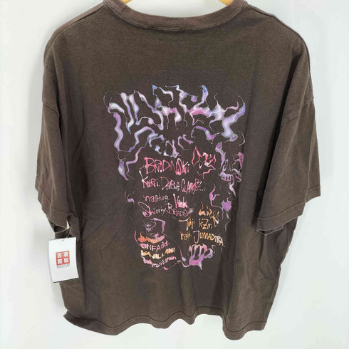 onfadd 両面プリント グラフィック S/S クルーネック Tシャツ メンズ