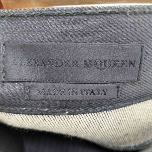 アレキサンダーマックイーン Alexander McQueen イタリア製 コーティング加工 デニムパンツ バックポケット ロゴ刺繍 メンズ 48