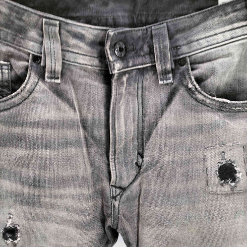 ディーゼル DIESEL Y2K ジップフライ ダメージ加工 スキニー ブラックデニム パンツ メンズ 27