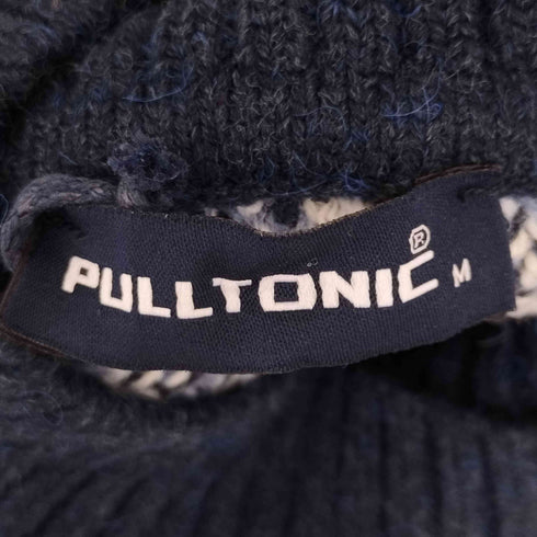 PULLTONIC カシミヤ混 アニマルタートルネックニット メンズ M