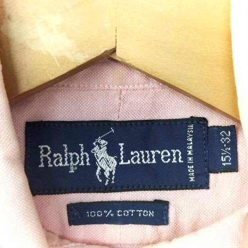 ラルフローレン RALPH LAUREN 90S マルチポニー 刺繍 L/S ボタンダウン シャツ 外付けタグ メンズ 15 1/2-32