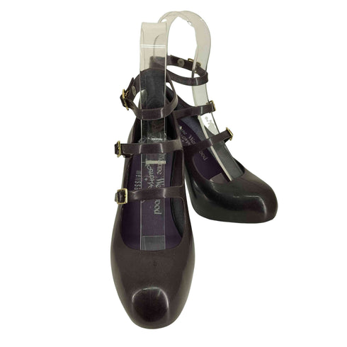 ヴィヴィアンウエストウッド Vivienne Westwood トリプルストラップ ラバーパンプス レディース JPN:24