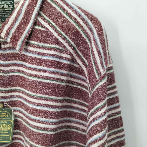 カーニーハウス KEARNEY HOUSE コットンアクリル ストライプ シャツジャケット メンズ JPN:L